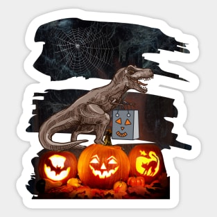 t-rex, halloween shirt, dino trex, trex, trex dino, trick or treat, trex costume Sticker